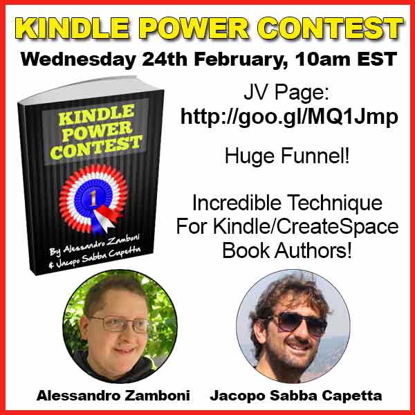 Kindle Power Contest JV Page — Marketing Italy